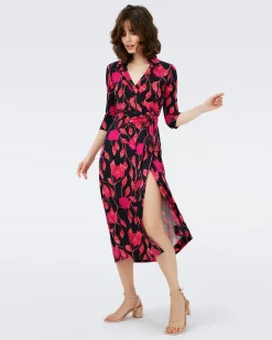 Abigail Silk Jersey Midi Wrap Dress-dvf New