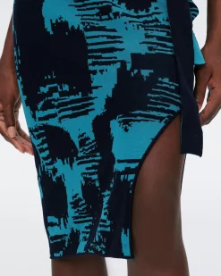 Aya Knit Jacquard Wrap Dress-dvf Fashion
