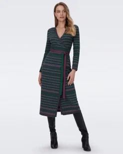 Barby Knit Jacquard Wrap Dress-dvf Flash Sale