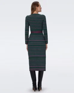 Barby Knit Jacquard Wrap Dress-dvf Flash Sale