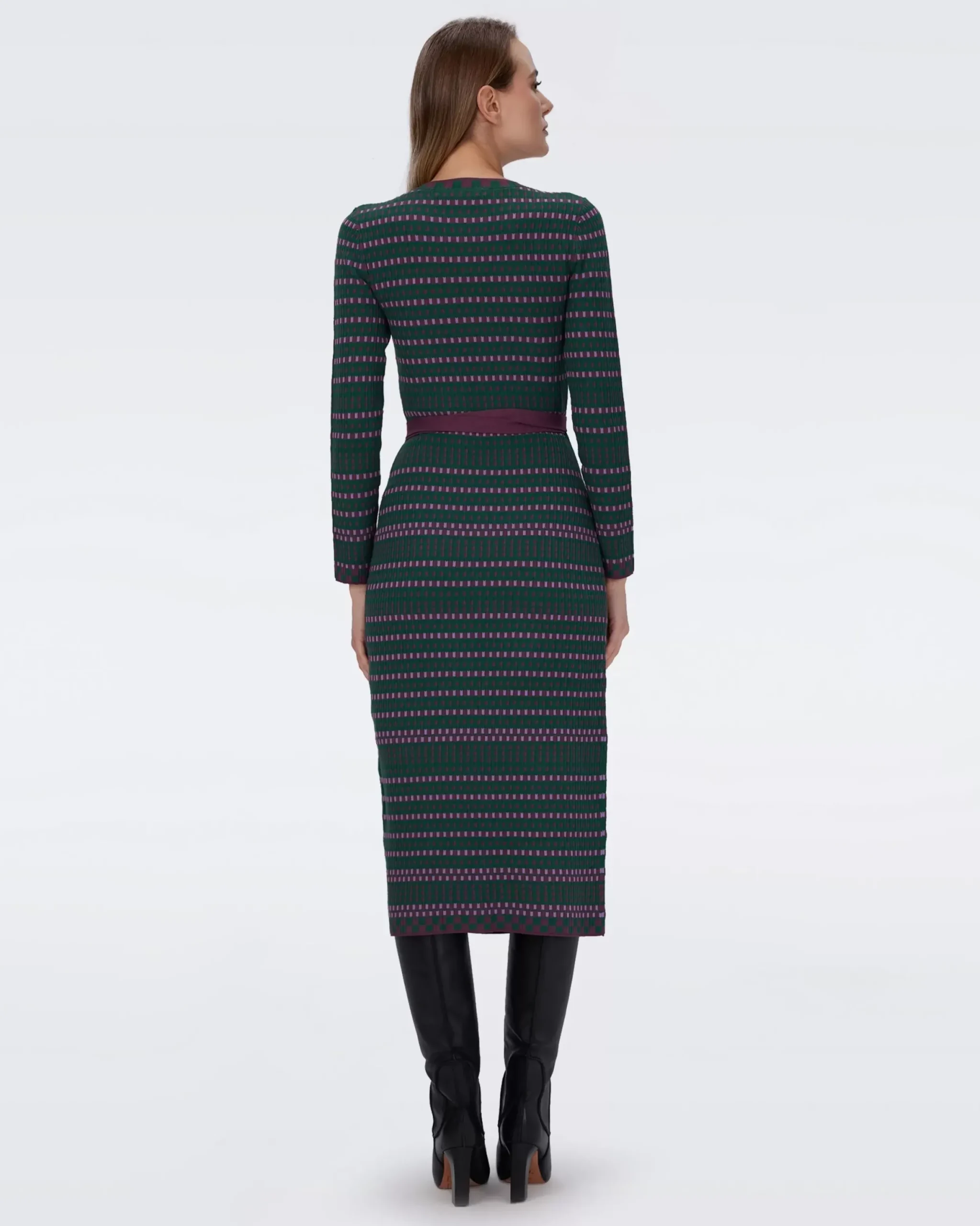 Barby Knit Jacquard Wrap Dress-dvf Flash Sale