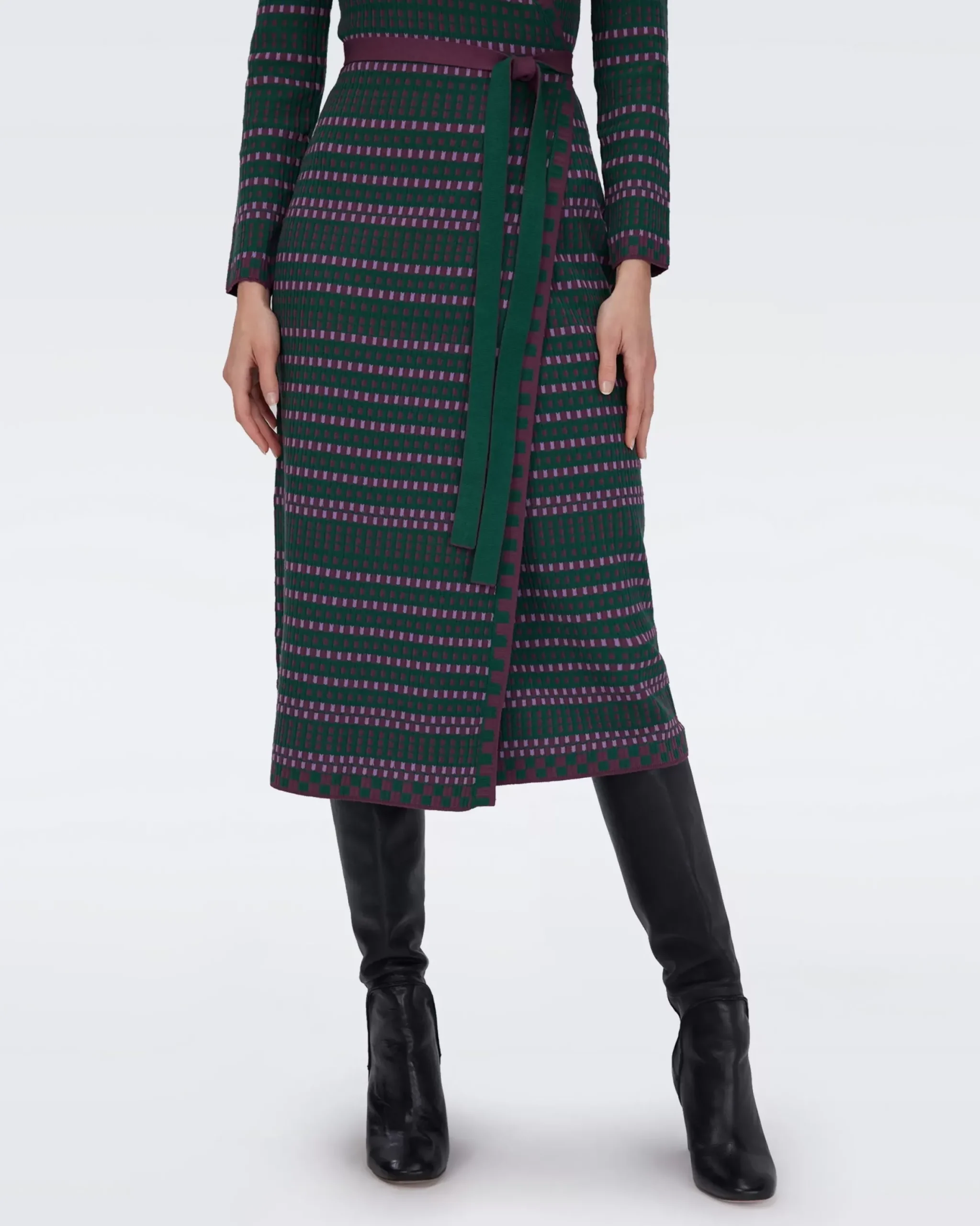 Barby Knit Jacquard Wrap Dress-dvf Flash Sale