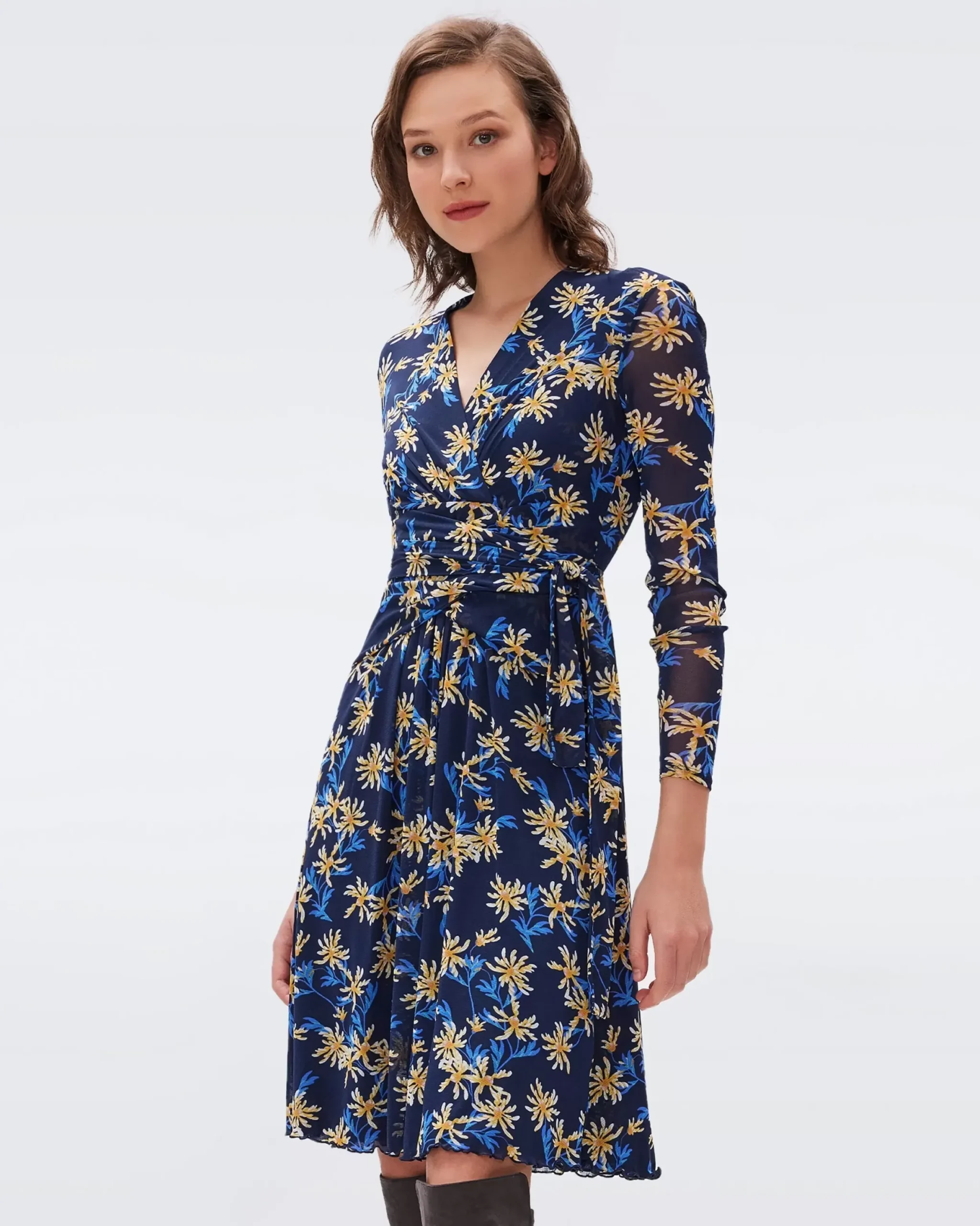 Brenda Mesh Wrap Dress-dvf Best