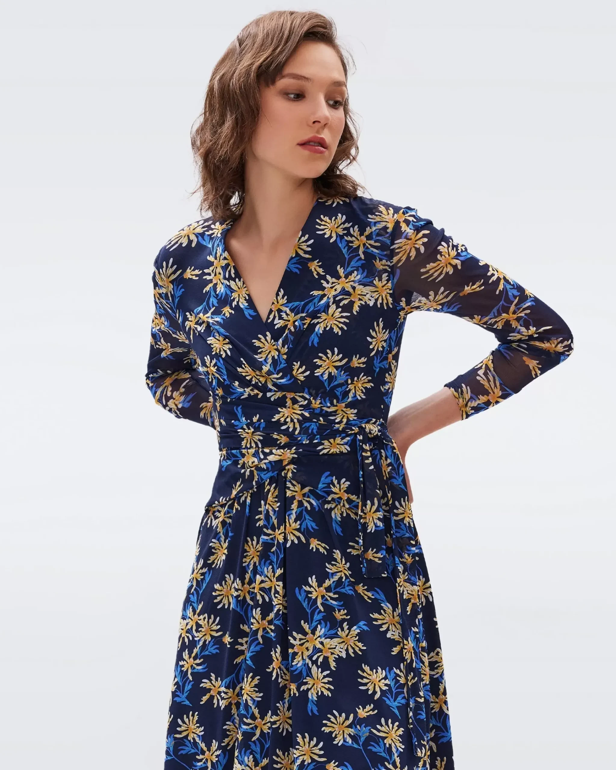 Brenda Mesh Wrap Dress-dvf Best