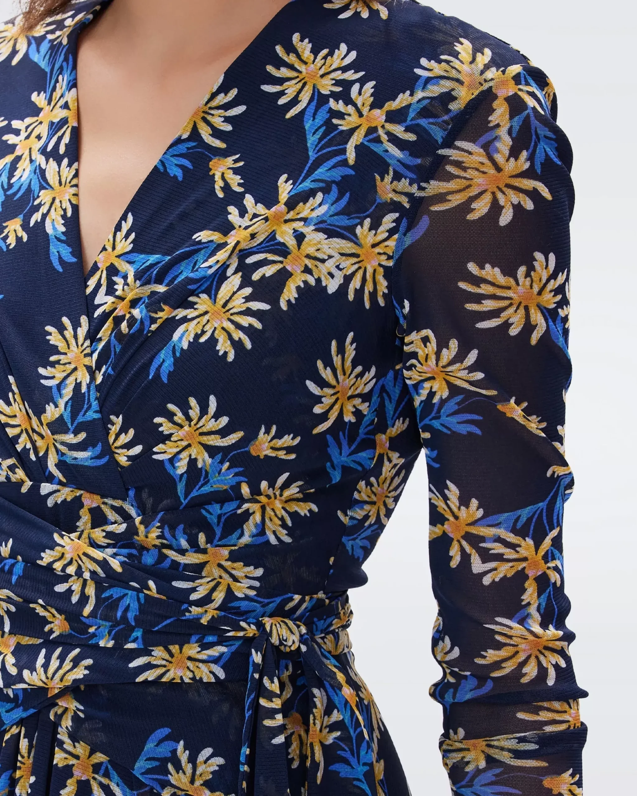 Brenda Mesh Wrap Dress-dvf Best