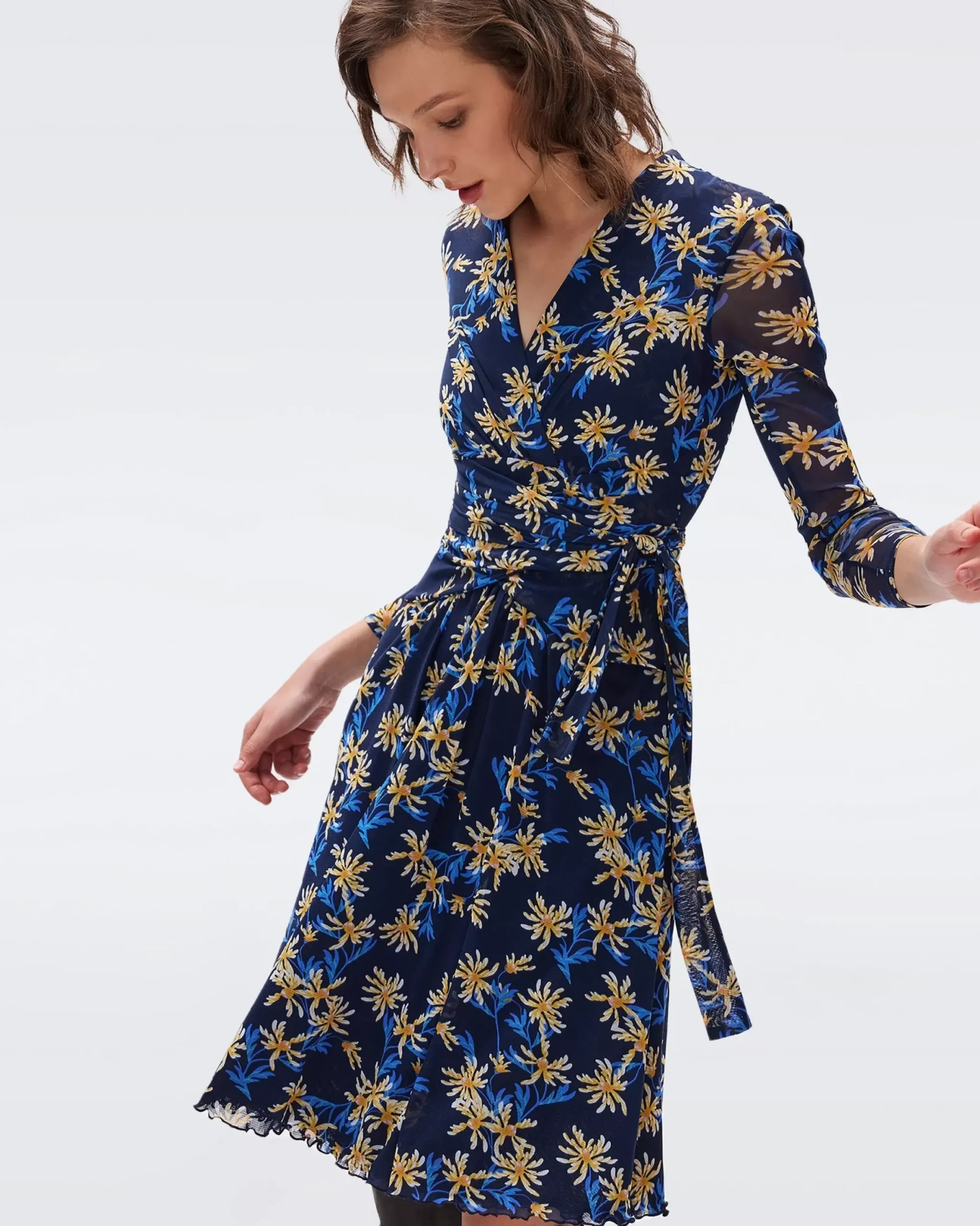 Brenda Mesh Wrap Dress-dvf Best