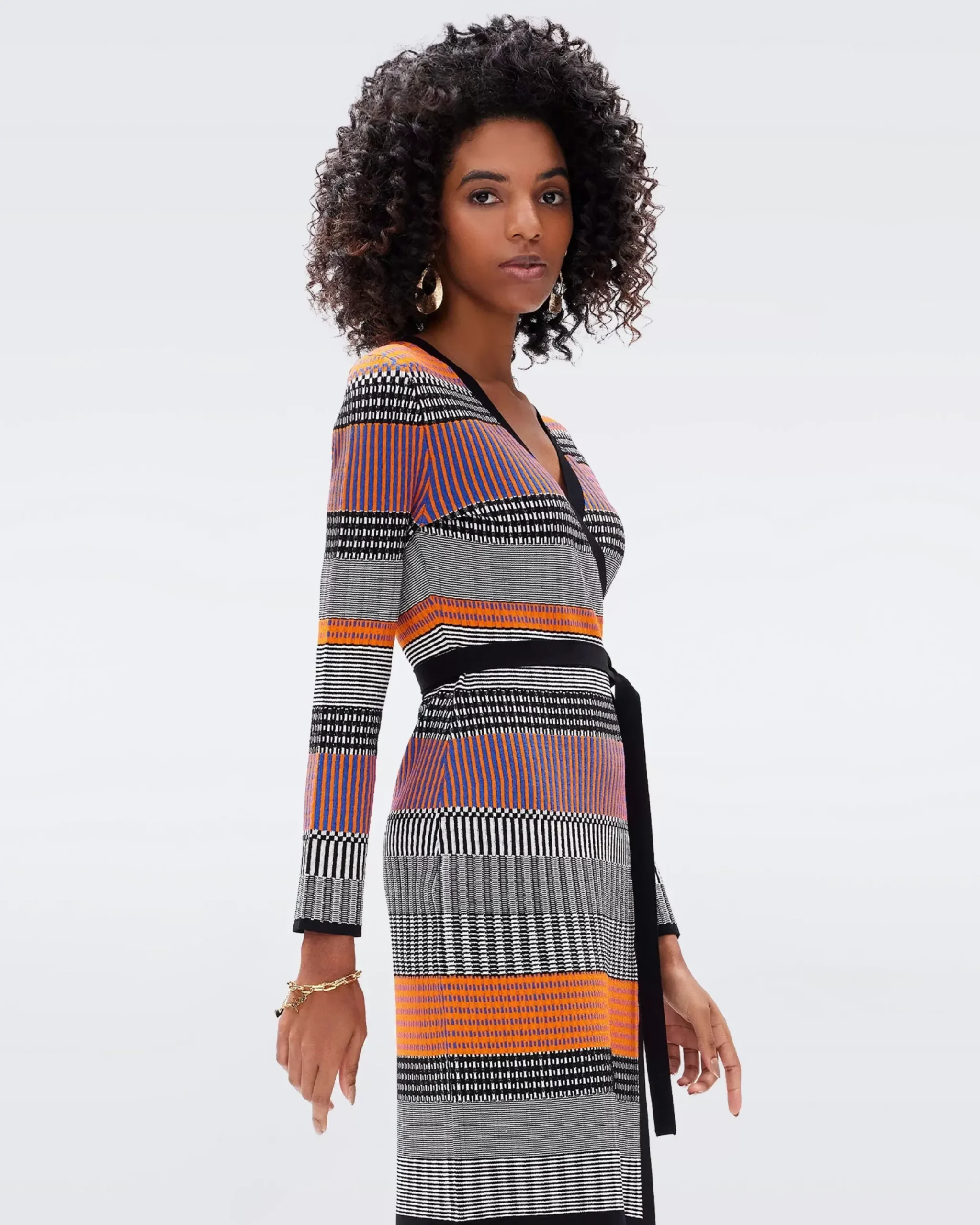 Brigid Knit Jacquard Wrap Dress-dvf Store