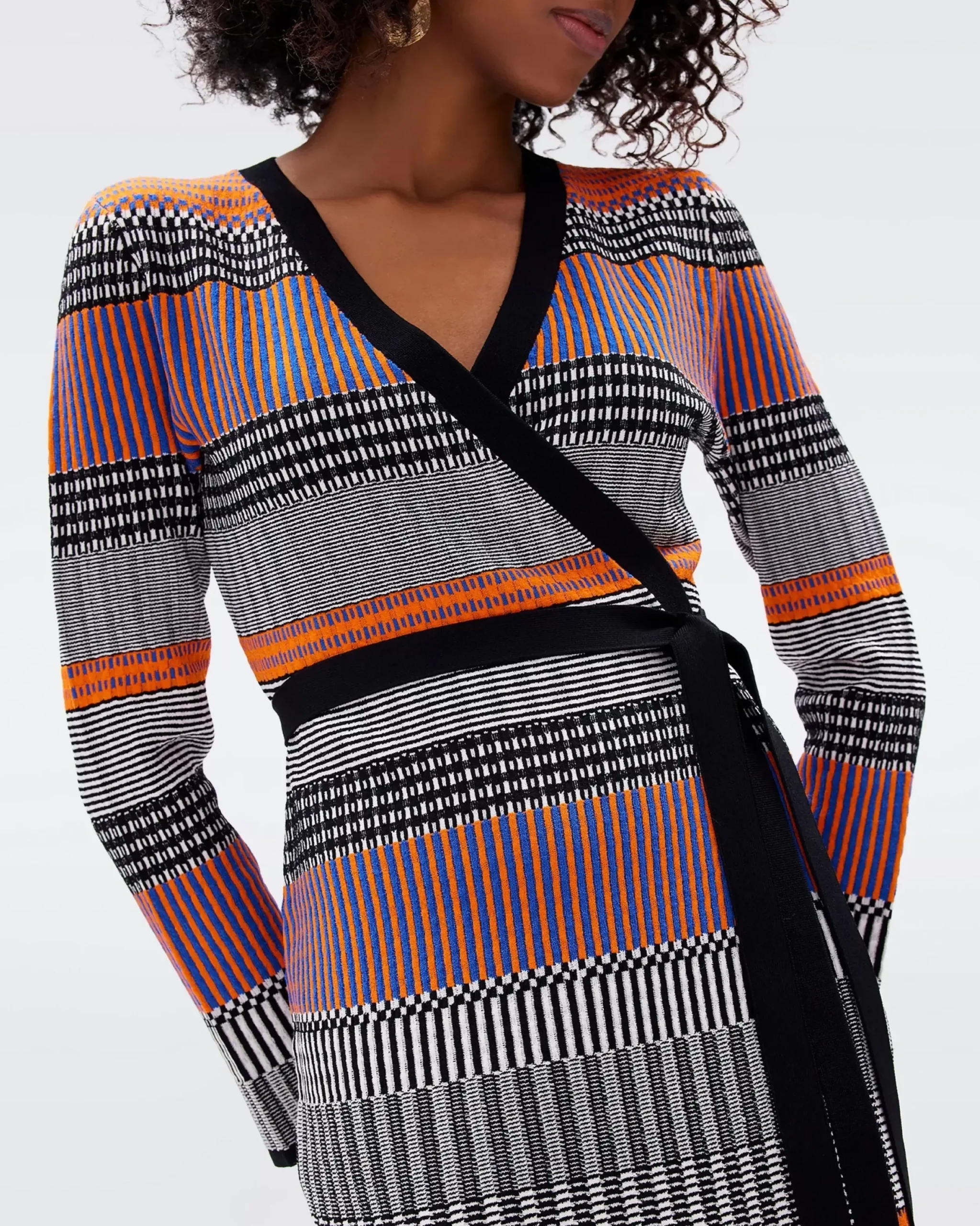Brigid Knit Jacquard Wrap Dress-dvf Store