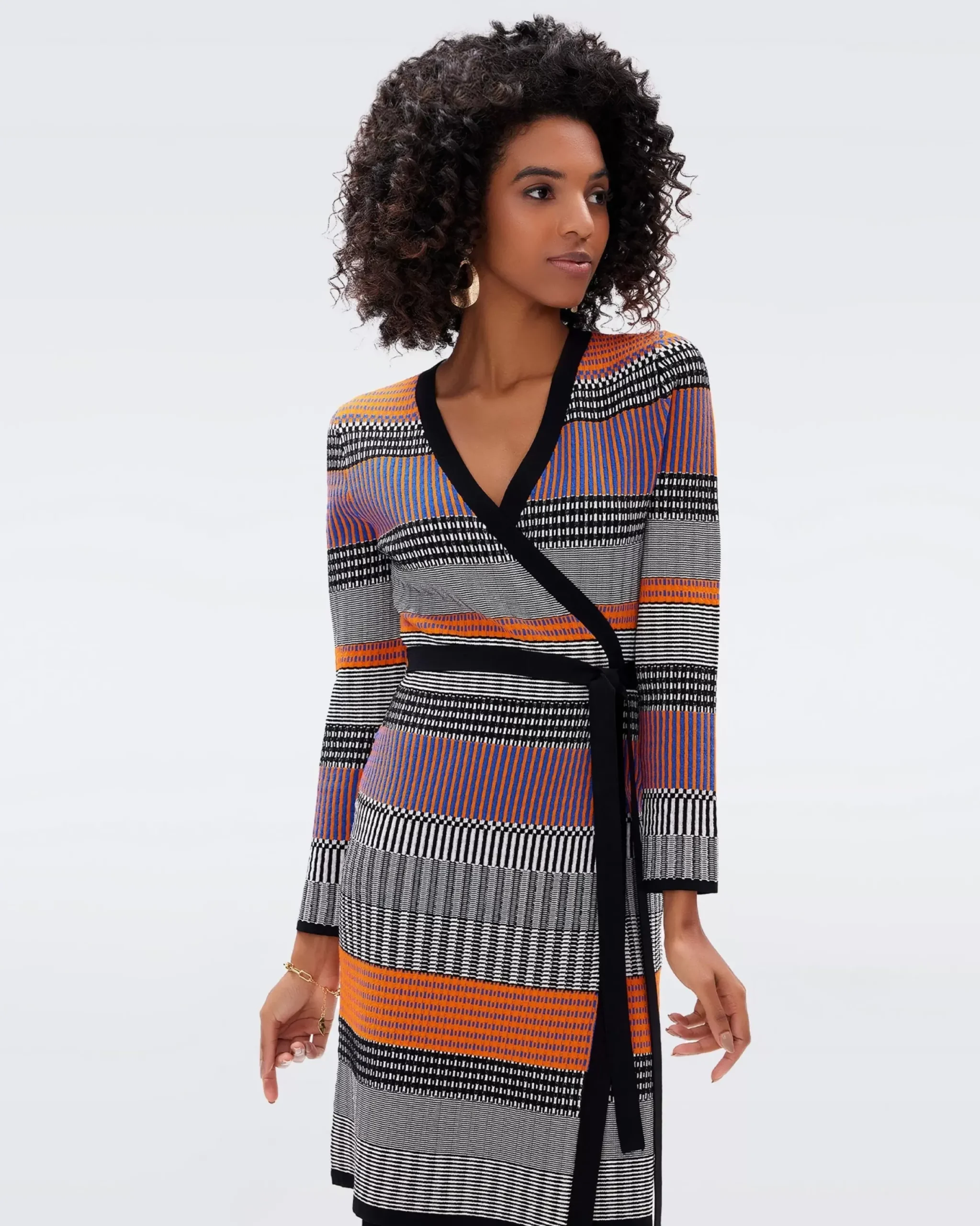 Brigid Knit Jacquard Wrap Dress-dvf Store