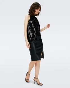 Dove Sequin Mesh Top-dvf Store