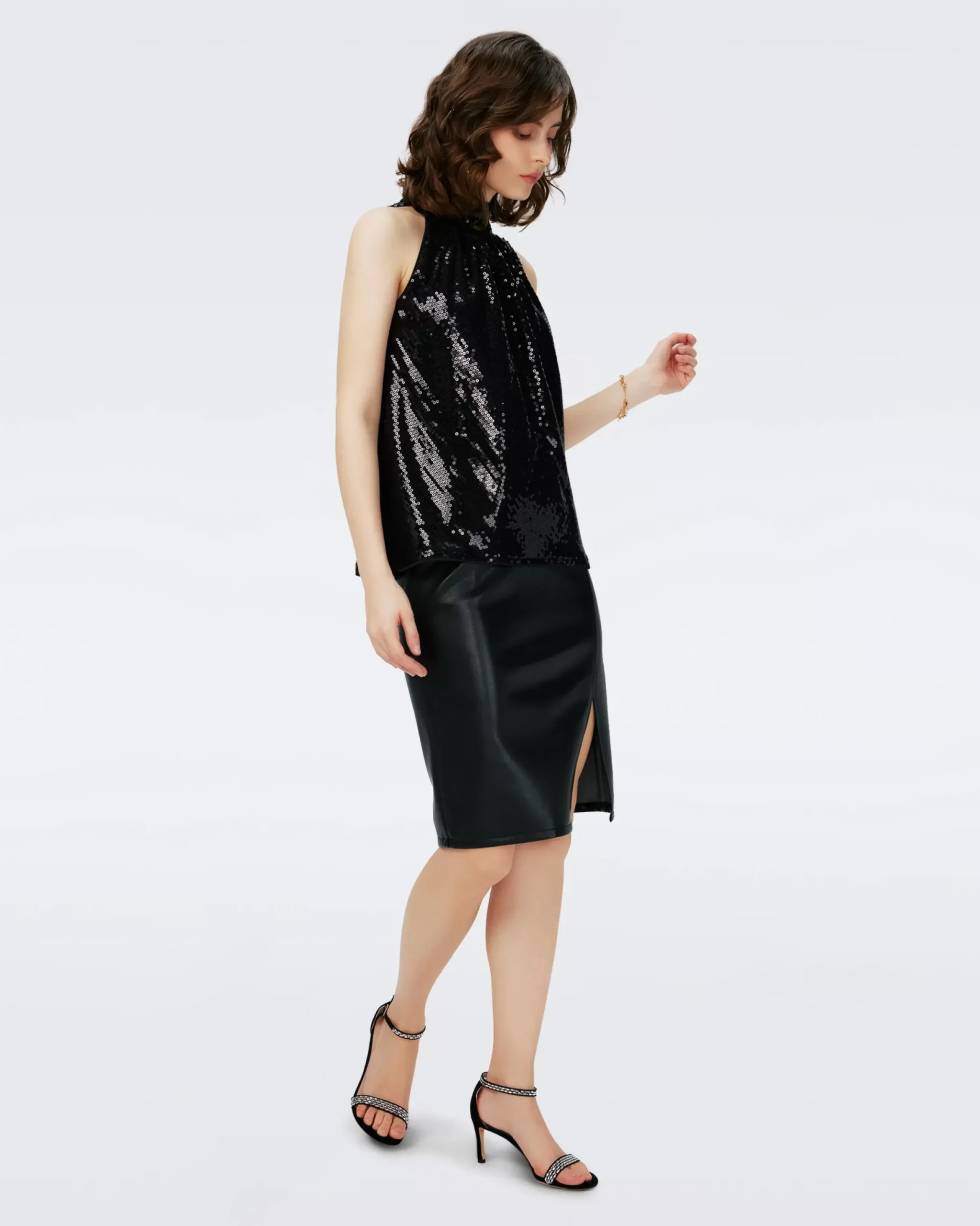 Dove Sequin Mesh Top-dvf Store