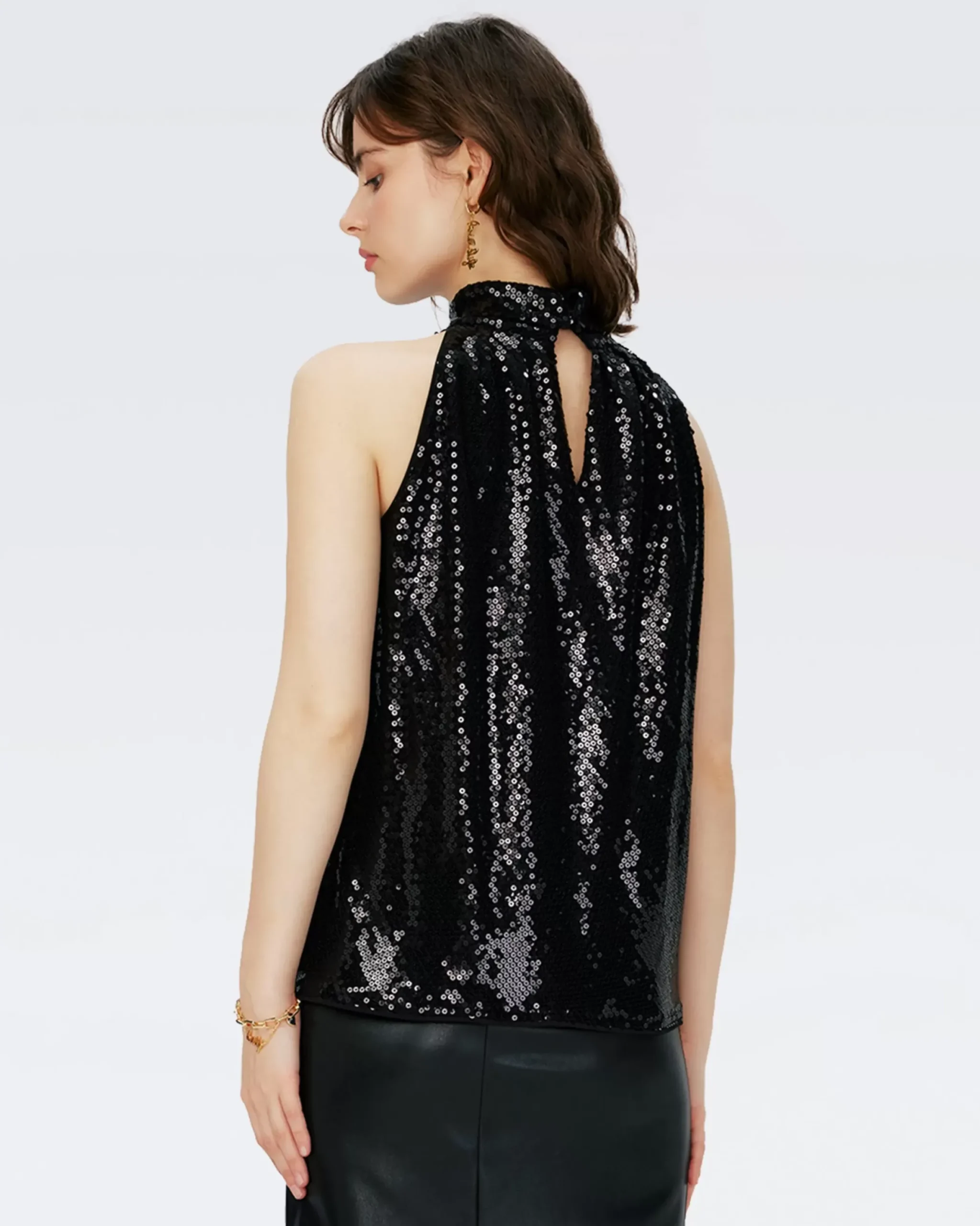 Dove Sequin Mesh Top-dvf Store