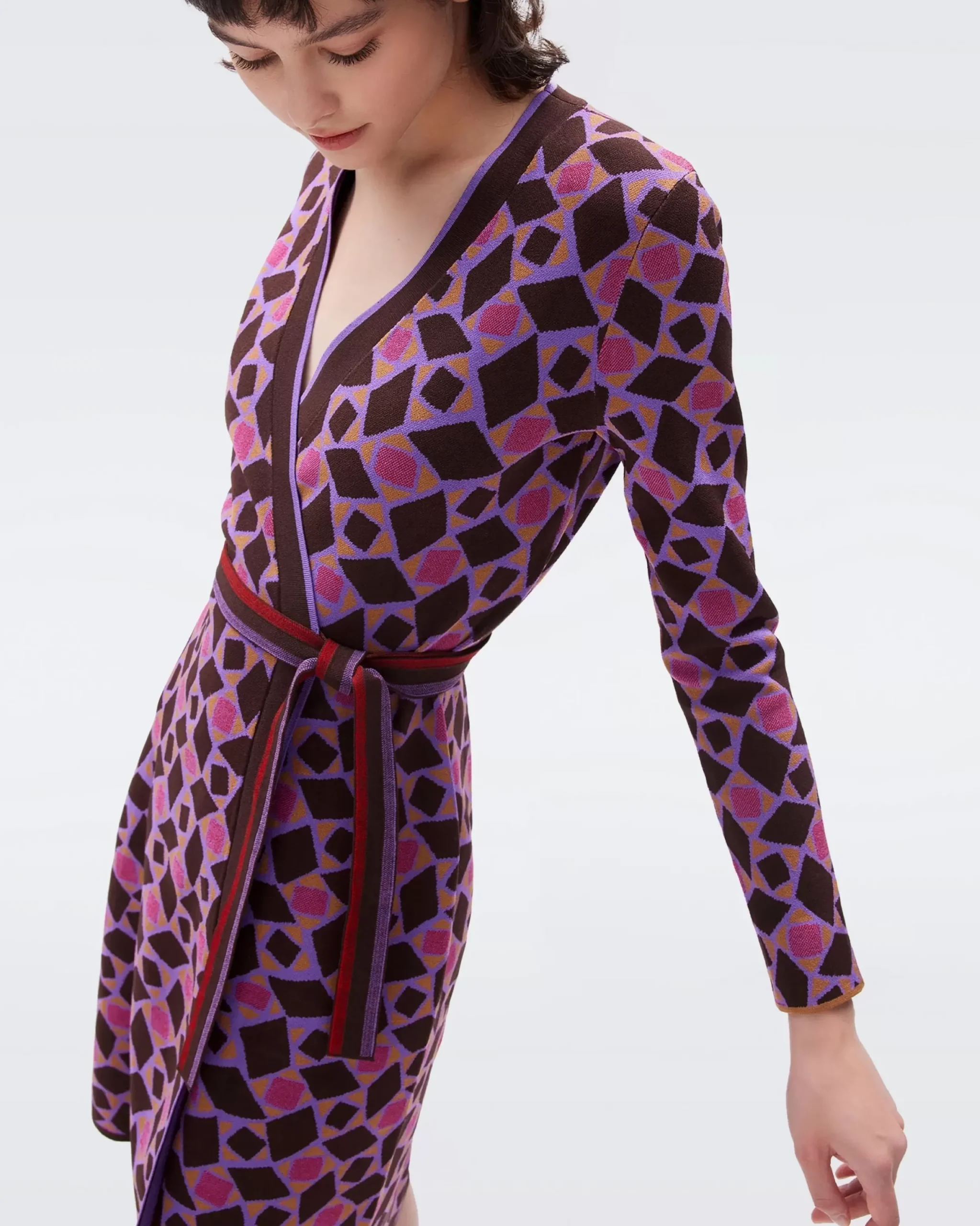 Edwina Knit Jacquard Wrap Dress-dvf Flash Sale