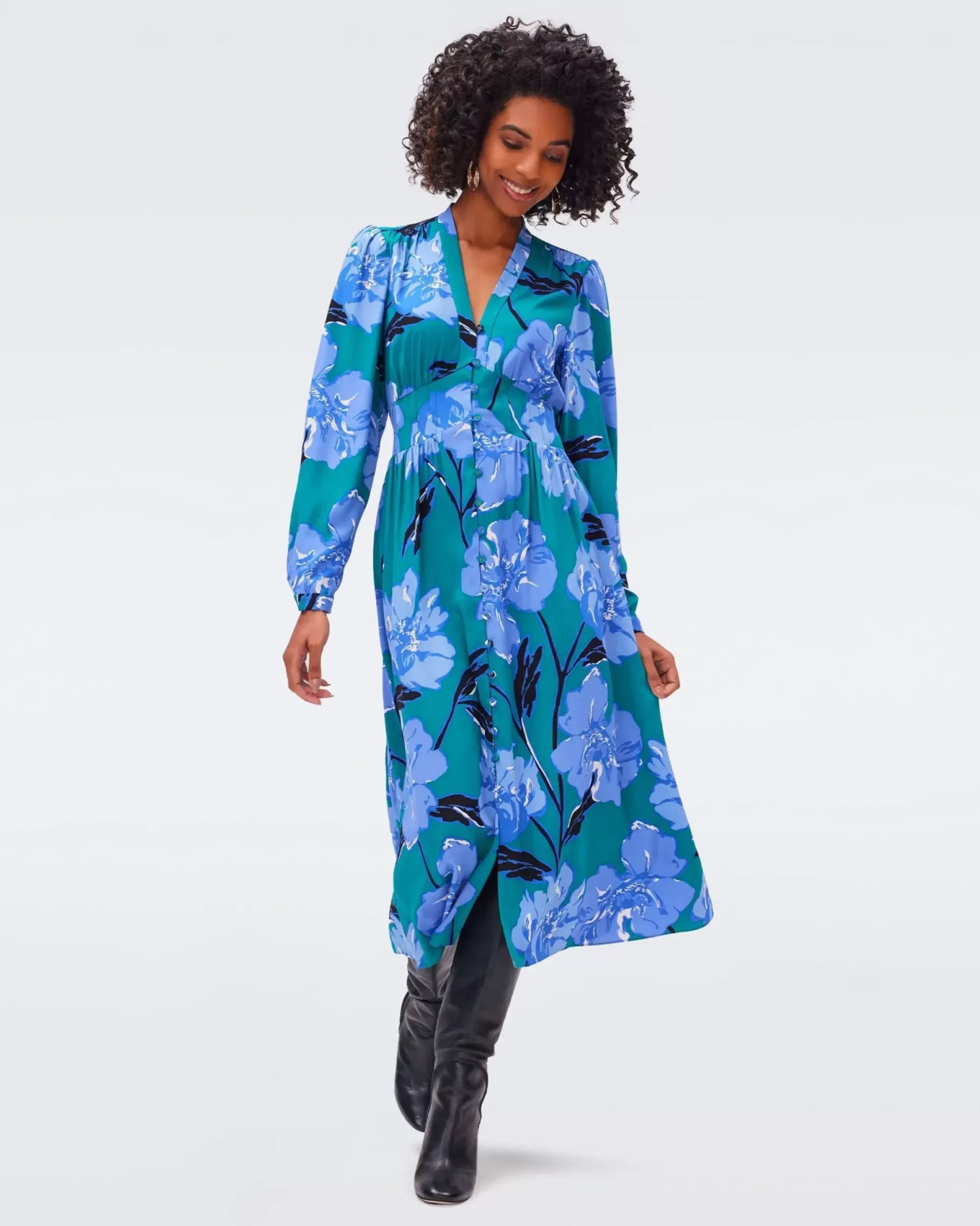 Erica Long Sleeve Midi Dress-dvf Online