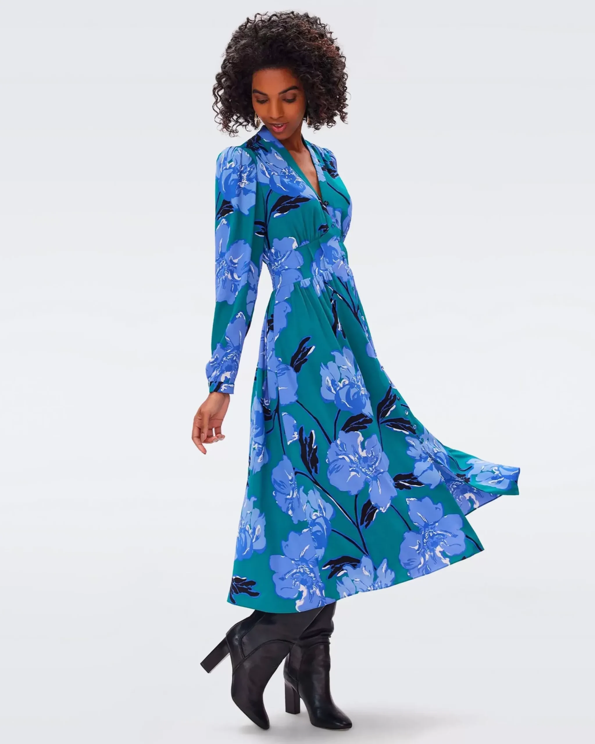 Erica Long Sleeve Midi Dress-dvf Online