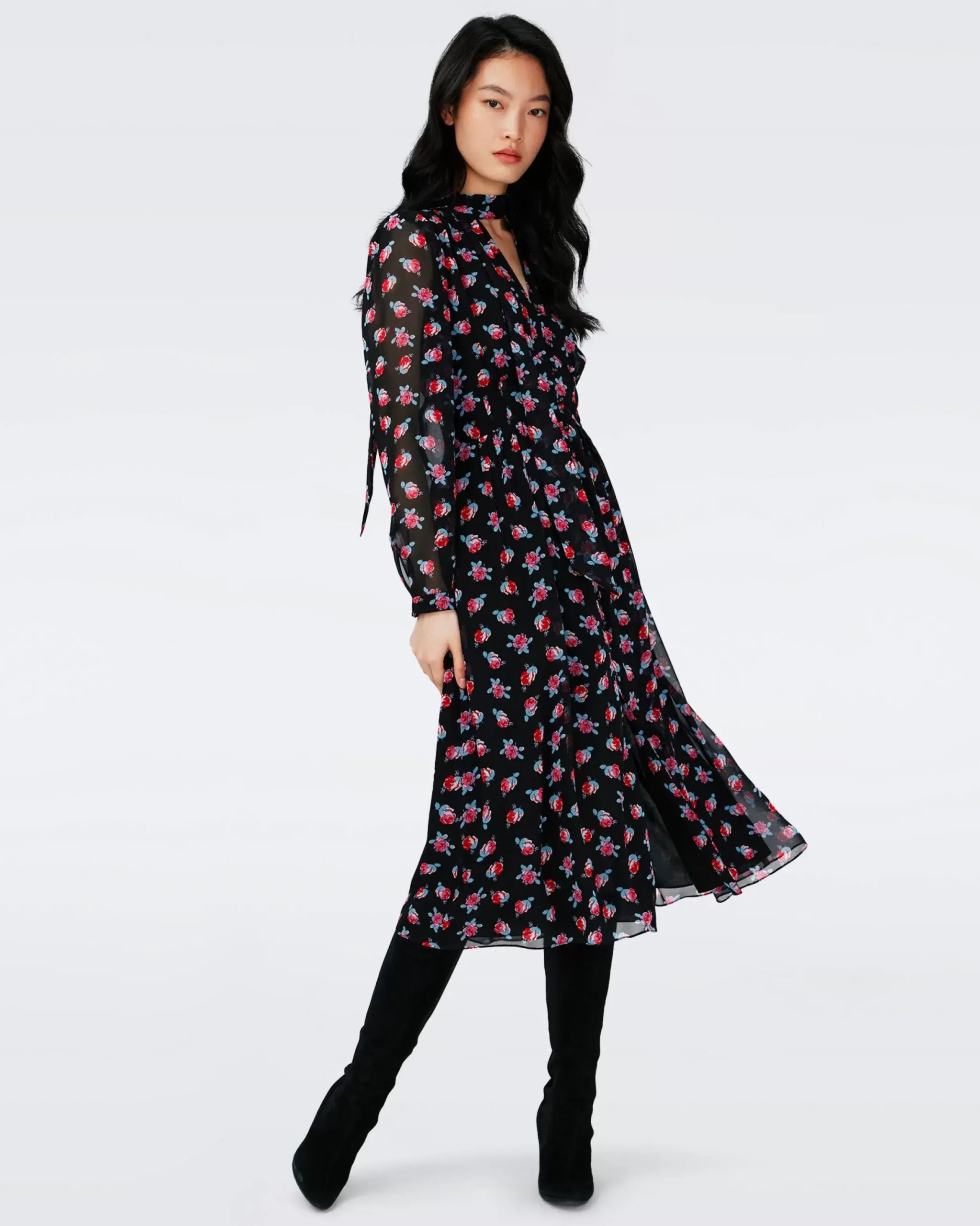 Erica Long Sleeve Midi Dress-dvf Best
