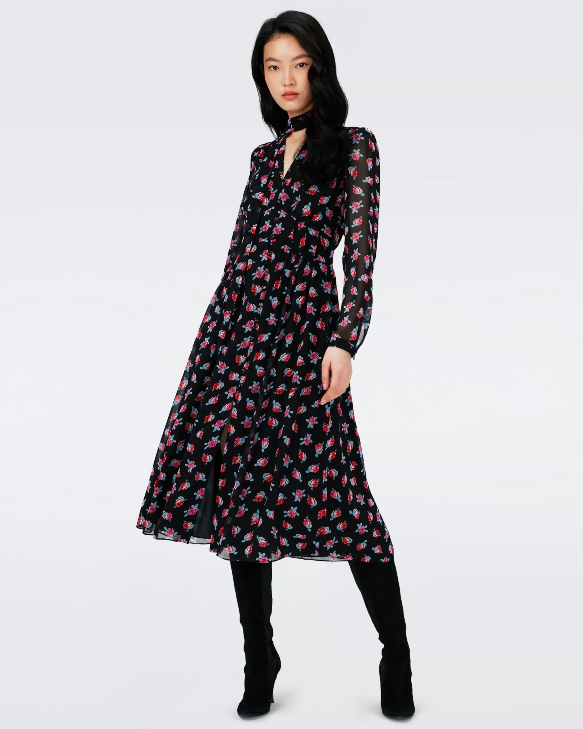 Erica Long Sleeve Midi Dress-dvf Best