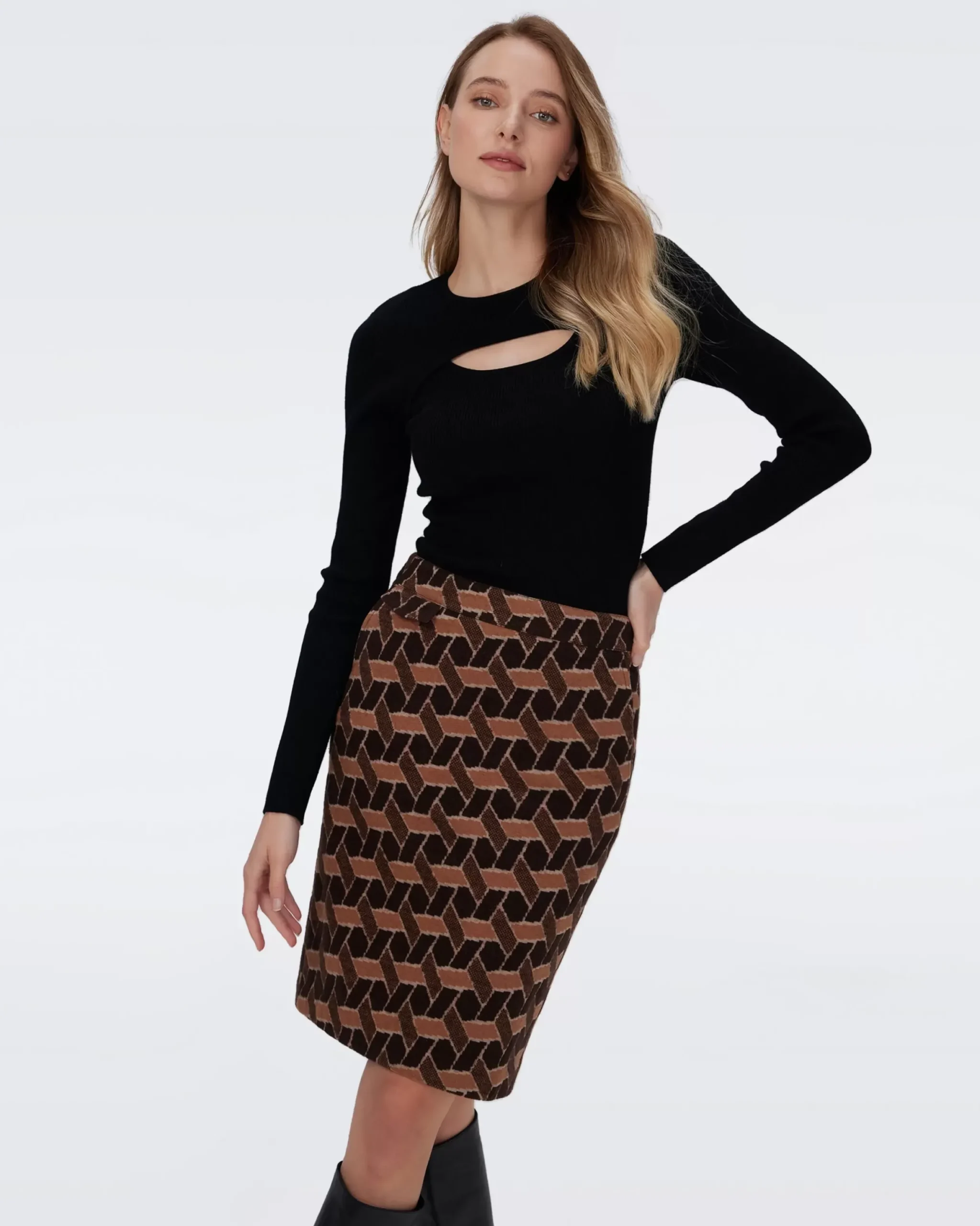 Ethel Knit Jacquard Skirt-dvf Shop