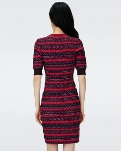 Harry Short Sleeve Knit Jacquard Dress-dvf Best Sale