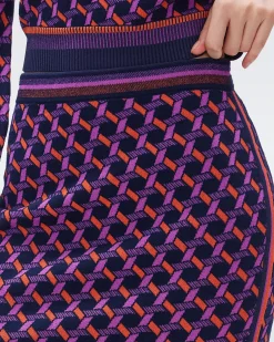 Hazel Knit Jacquard Skirt-dvf Outlet