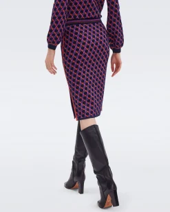 Hazel Knit Jacquard Skirt-dvf Outlet