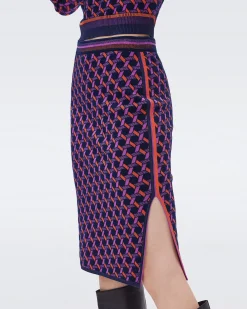 Hazel Knit Jacquard Skirt-dvf Outlet
