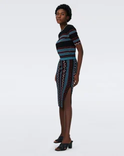 Hudson Knit Jacquard Sweater-dvf Fashion