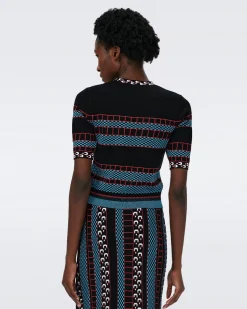 Hudson Knit Jacquard Sweater-dvf Fashion