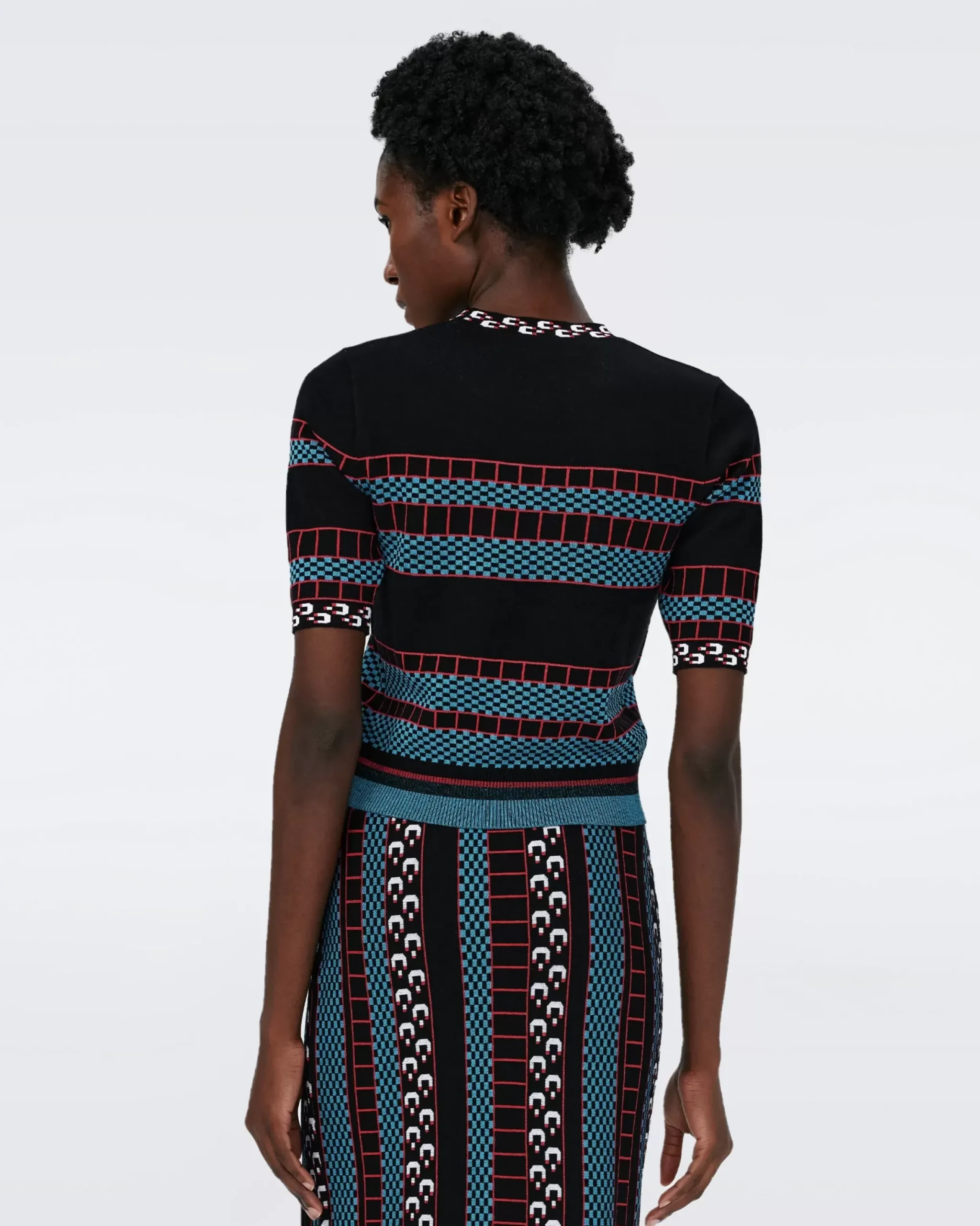Hudson Knit Jacquard Sweater-dvf Fashion