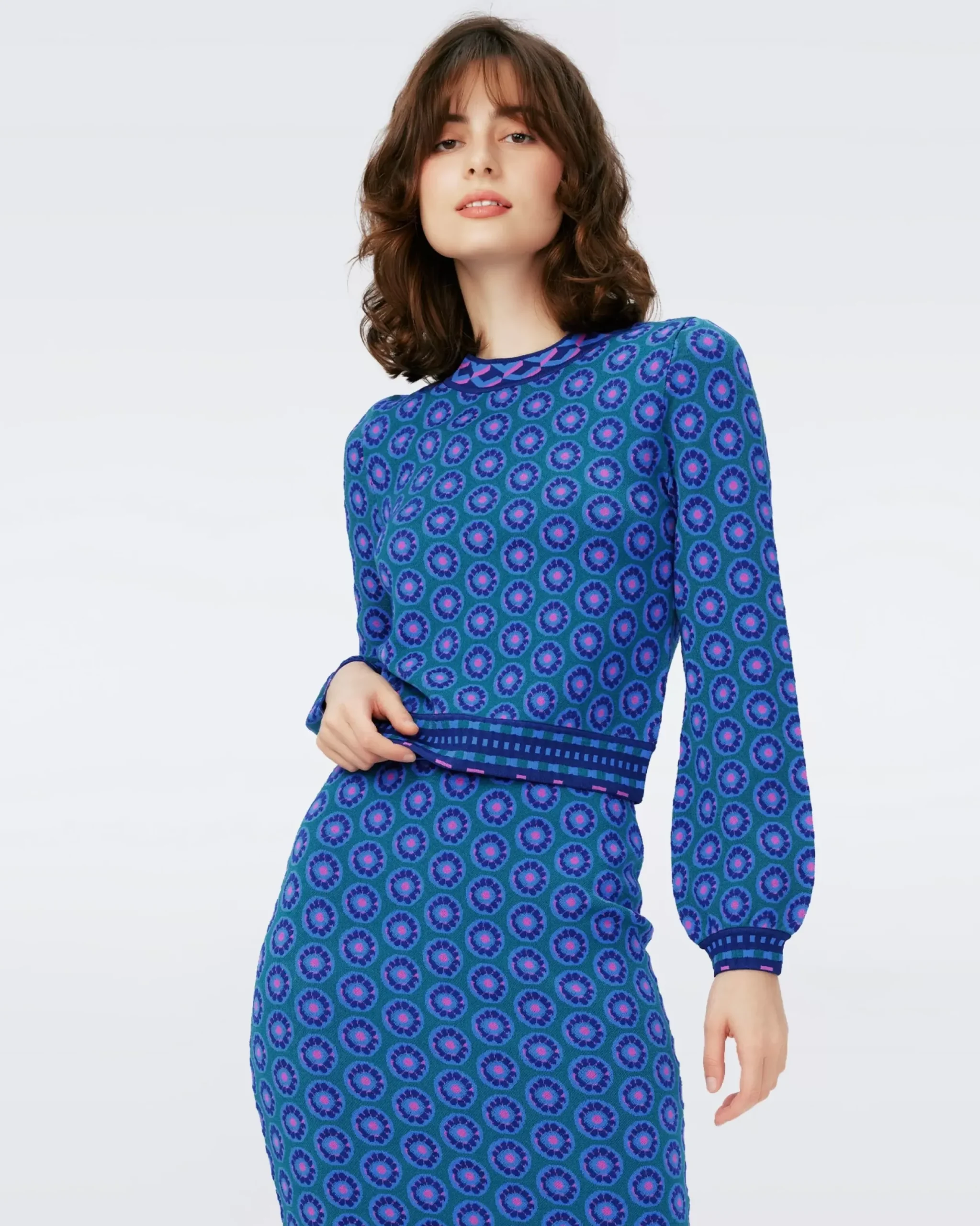 Iggy Knit Jacquard Top-dvf New