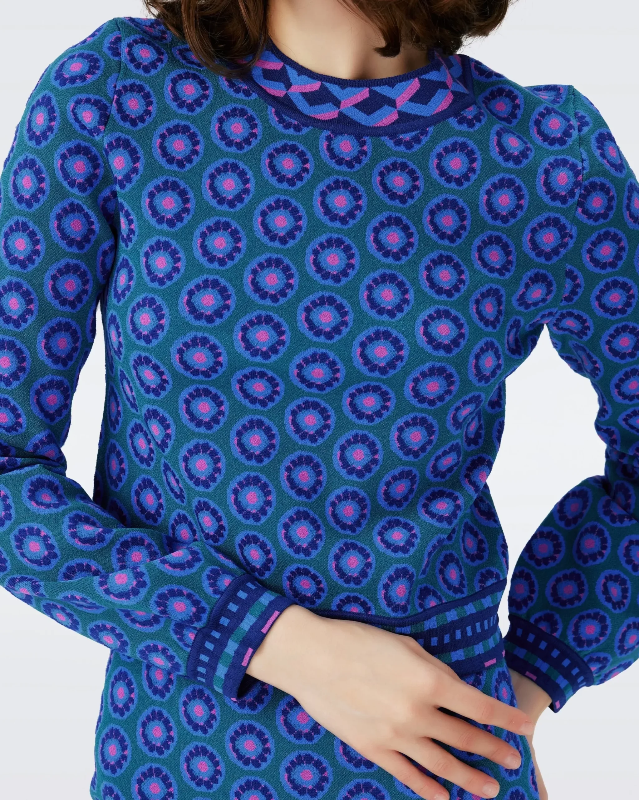 Iggy Knit Jacquard Top-dvf New