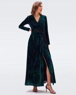 Jareth Velvet Wrap Dress-dvf Best