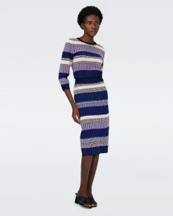 Kateshia Knit Jacquard Top-dvf Outlet