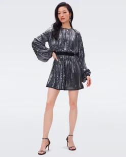 Moana Sequin Mesh Dress-dvf Cheap