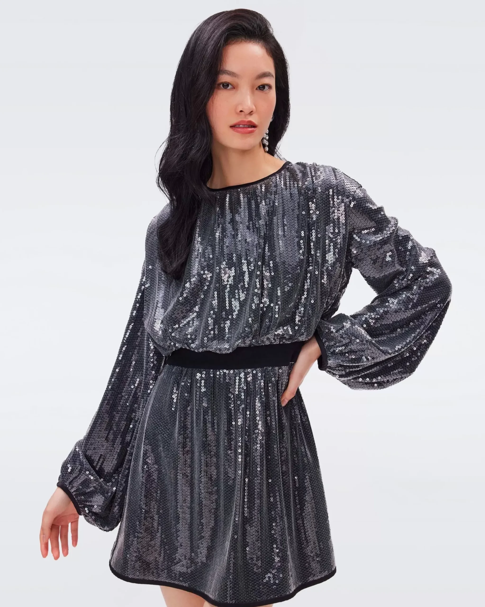 Moana Sequin Mesh Dress-dvf Cheap