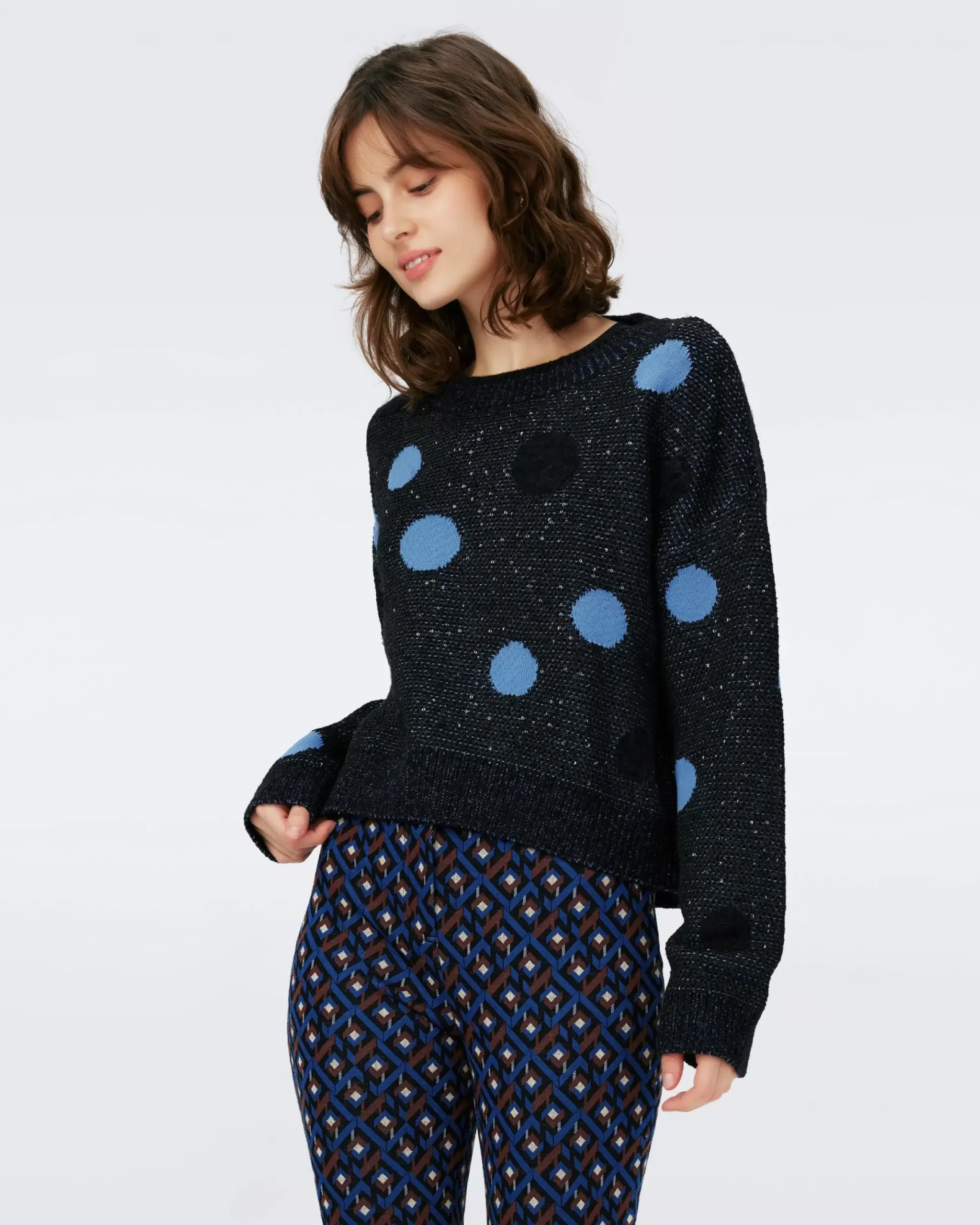 Phillipa Sequin Knit Jacquard Top-dvf Discount