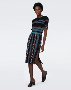 Sallie Knit Jacquard Skirt-dvf Outlet